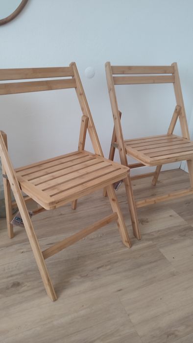 Cadeira dobrável em bambu