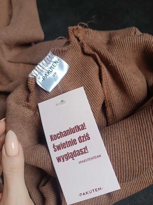 Nowe prążkowane spodnie flare pakuten wysoki stan legginsy bawełna