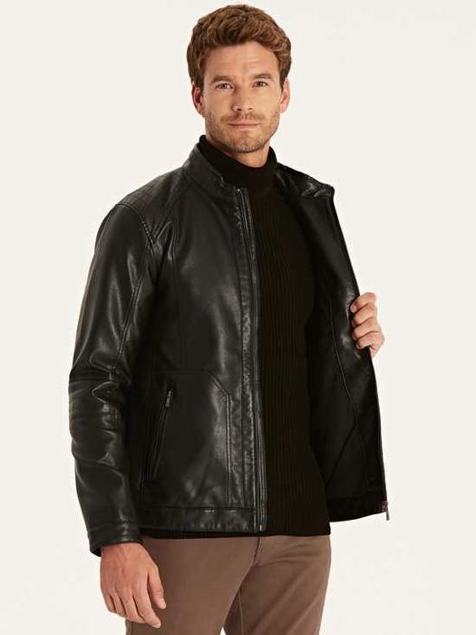 Куртка мужская, демисезонная кожаная, новая, XL, XXL, XXXL