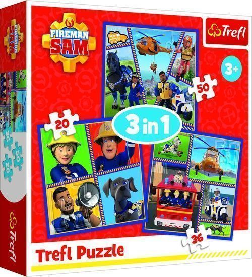 Puzzle 3W1 Strażak Sam Dzień Strażaka Sama