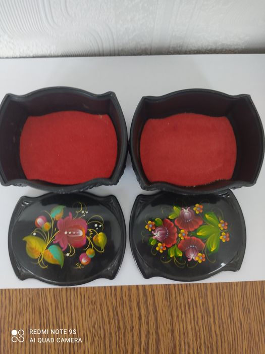 Шкатулки пластикові вінтажні з ручним розписом