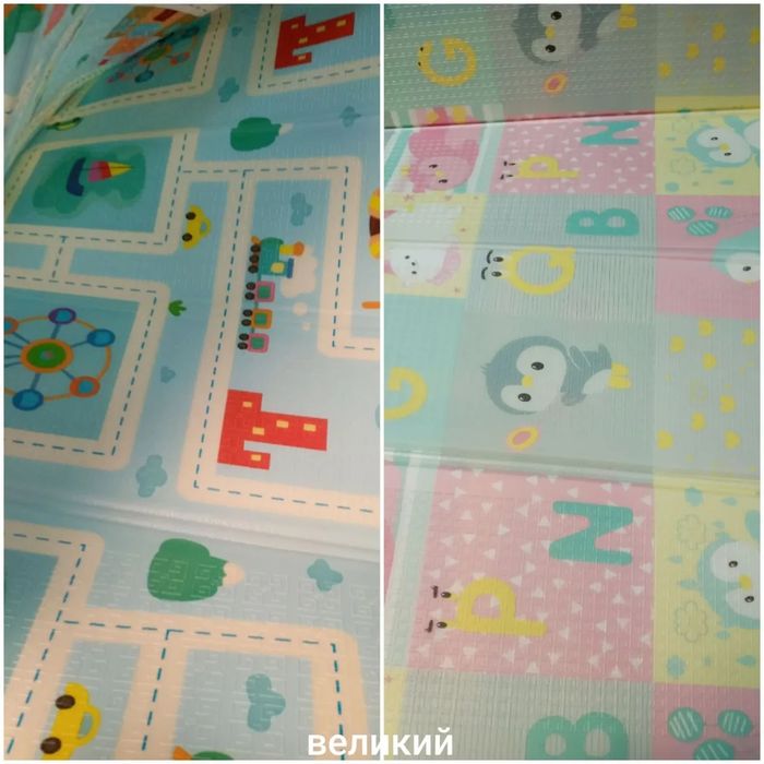 Складний дитячий двосторонній килимок Carrello 200*180см термоковрик