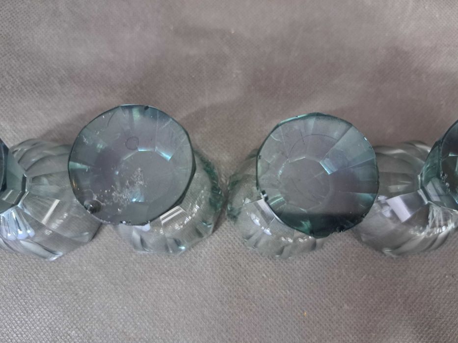 Karafka kryształowa, kieliszki, zestaw do likieru, Art Deco