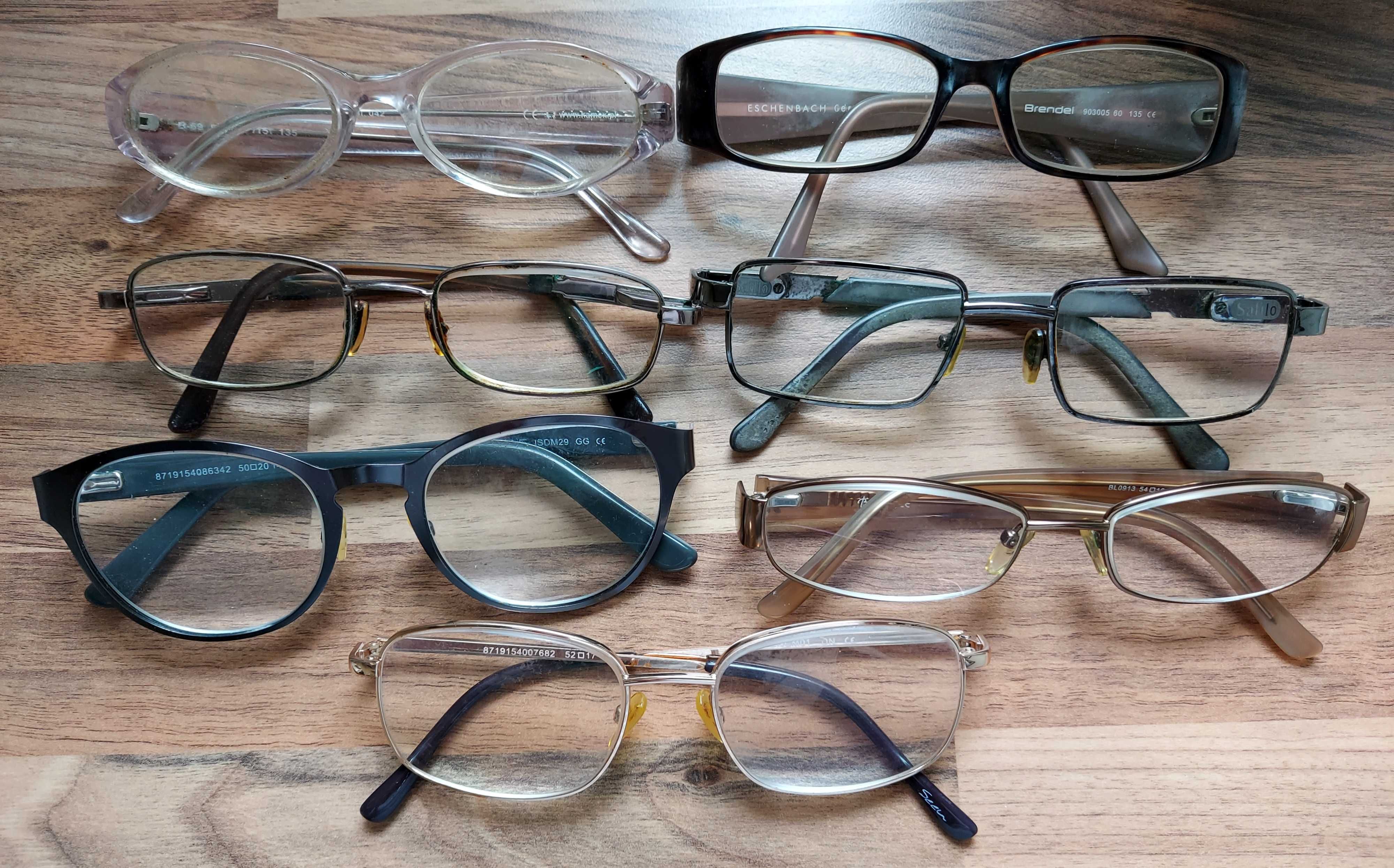 Okulary, oprawki do okularów, 7 sztuk, ze szkłami