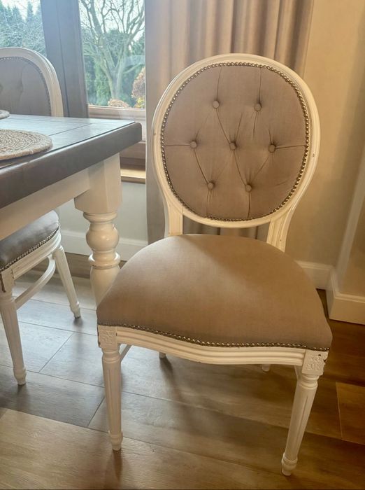 Stylowe krzesła medalion do jadalni – 6 szt