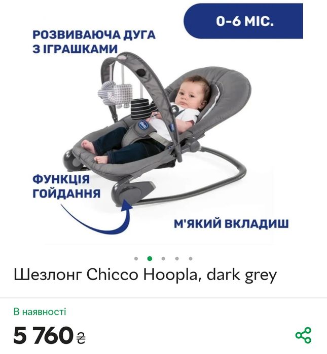 Дитячий шезлонг chicco