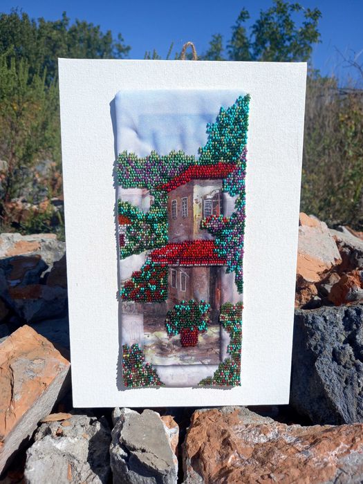 Картина з бісеру на антірамці