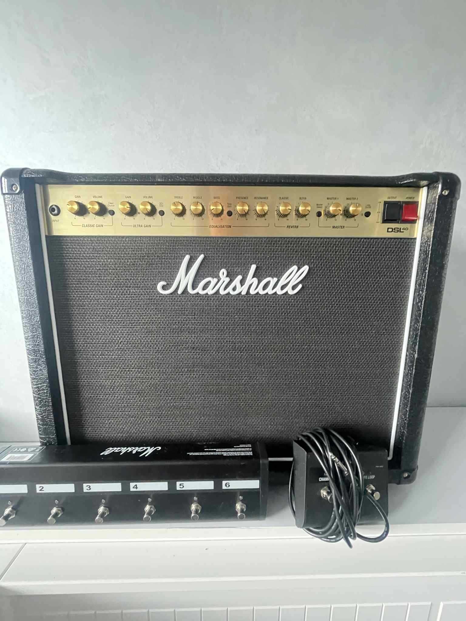 Wzmacniacz lampowy Marshal DSL40 + footswitch x2 i footswitch x 6