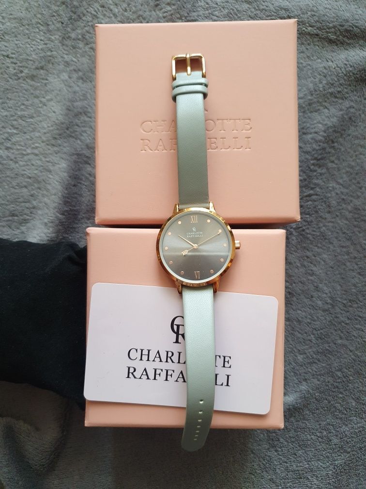 Nowy damski zegarek kwarcowy Charlotte Raffaelli skórzany pasek