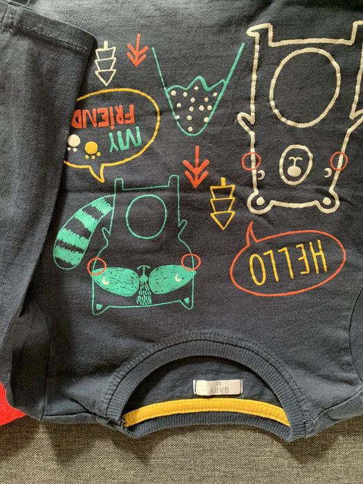 Trzypak zestaw koszulek bluzek długi rekaw 86 myszka miki miś