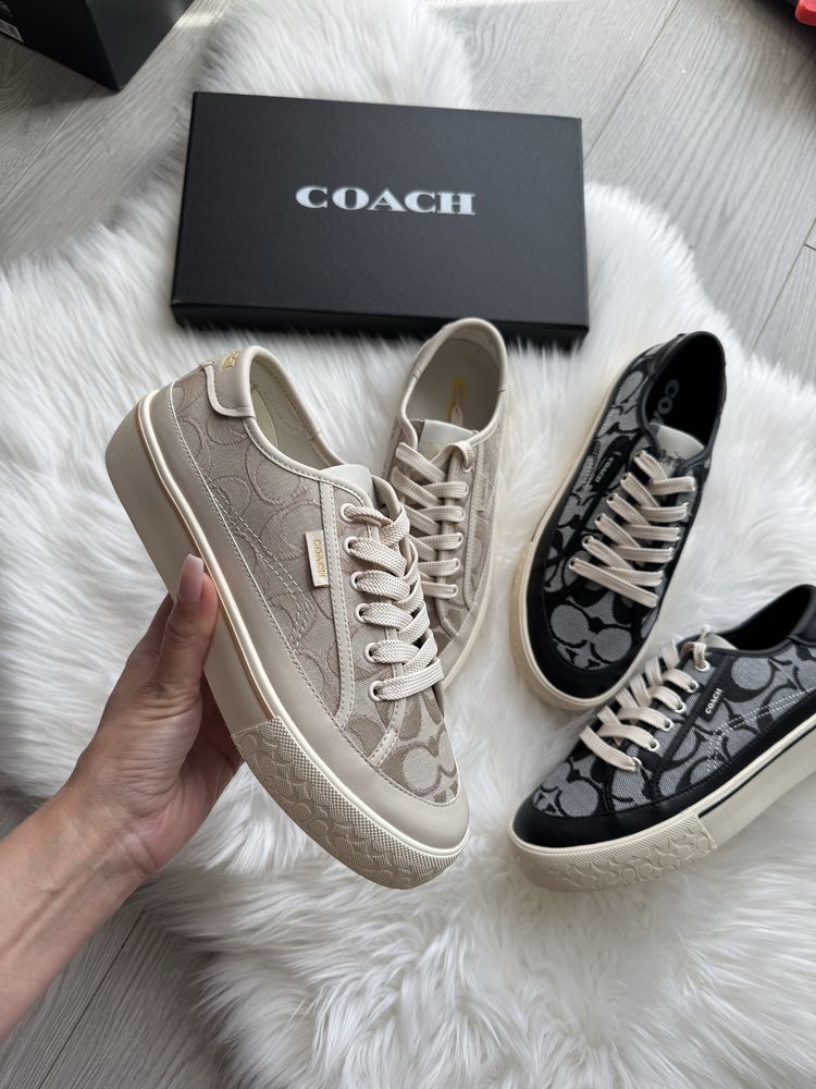 Кеди coach бежеві чорні коричневі коуч кеды коричневые черные бежевые
