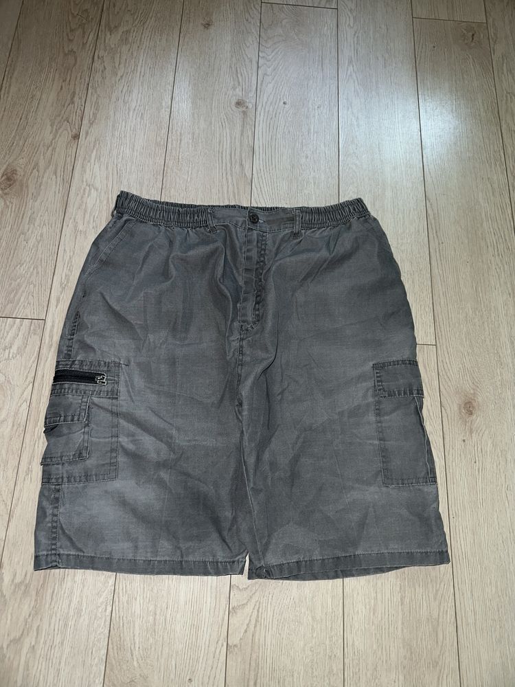 Шорти карго сірі з карманами чоловічі washed L XL , Л ХЛ