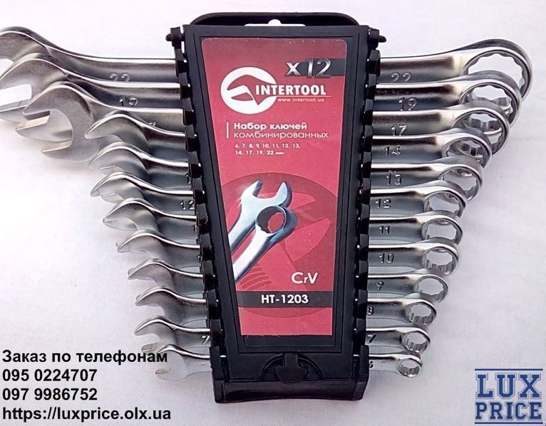 Набор гаечных ключей комбинированных Intertool 12ед HT-1203