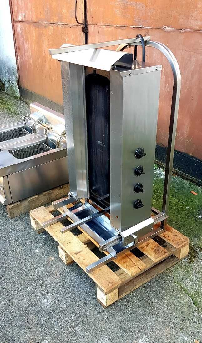 Elektryczny grill do gyrosa kebaba mobilny 4 palniki maks. 60 kg mięsa