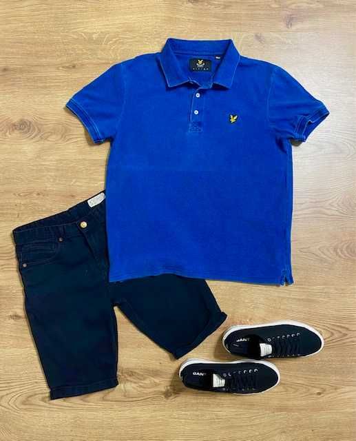 Niebieskie męskie polo marki Lyle & Scott rozmiar XL