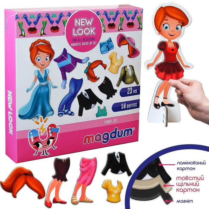 Гра Magdum магнітна одягалка "Лялька з одягом New look" (ML4031-14 EN)