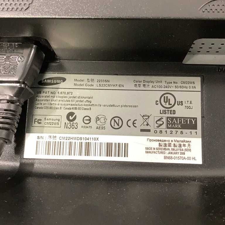 Monitor samsung model 2233SN