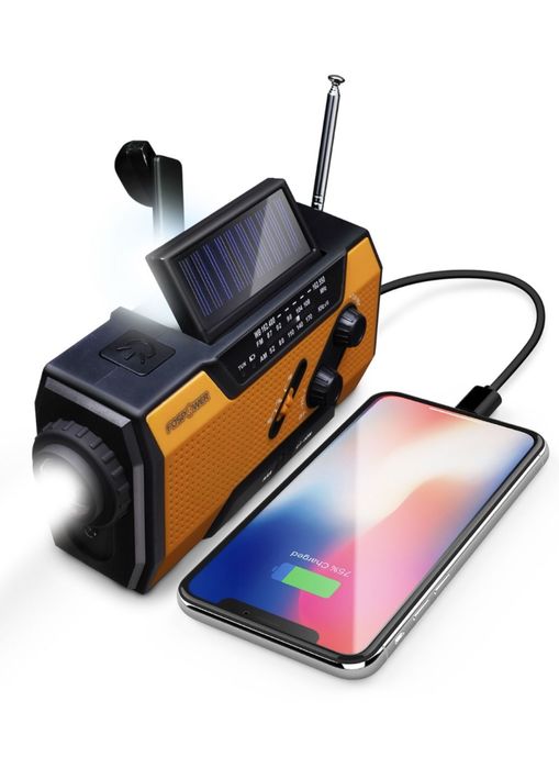 FosPower радіоприймач модель А1 2000 mAh павербанк, ліхтар.