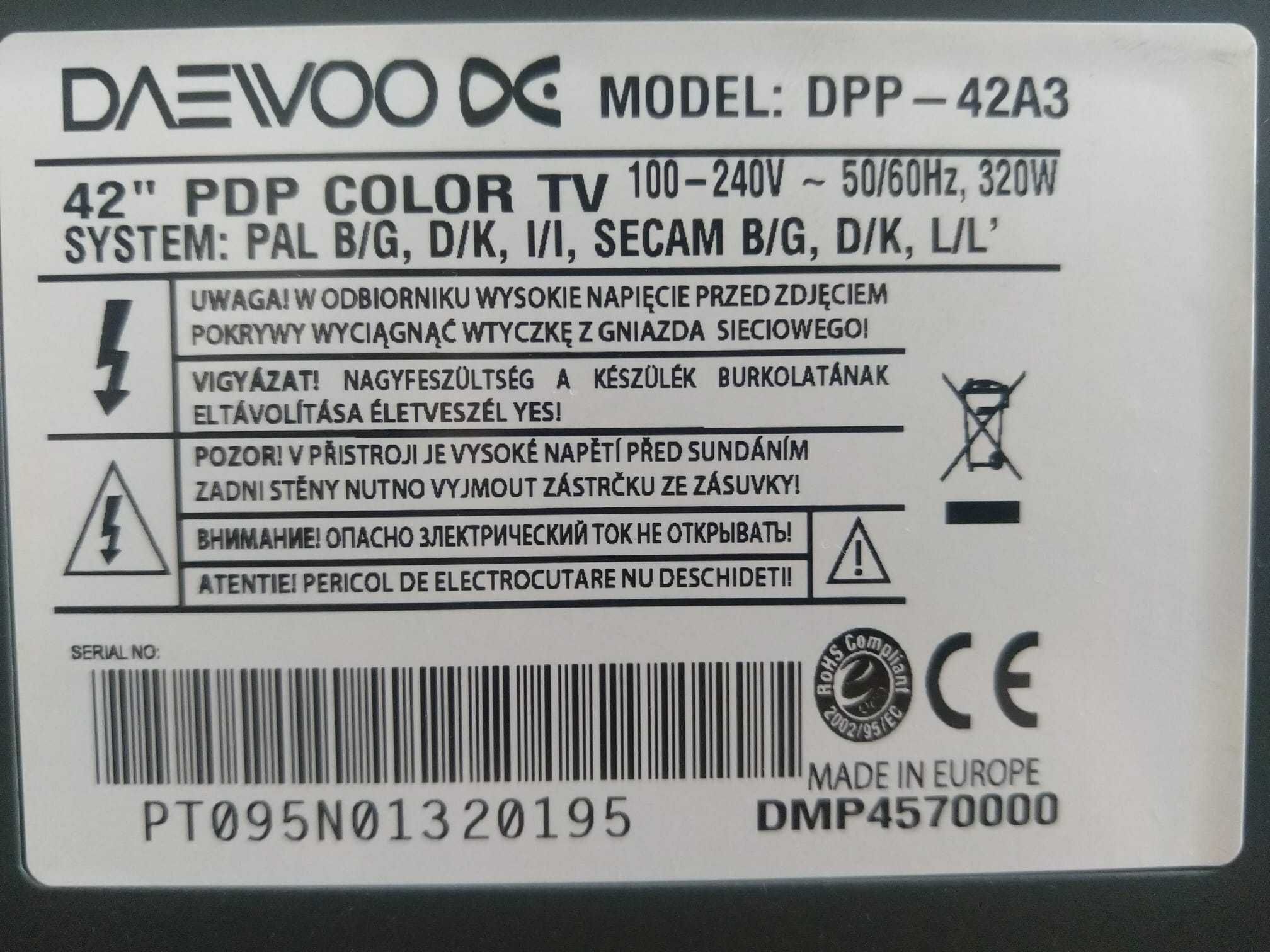 Telewizor 42" 42 cale hdmi euro vga hd ready 2x10W Vesa