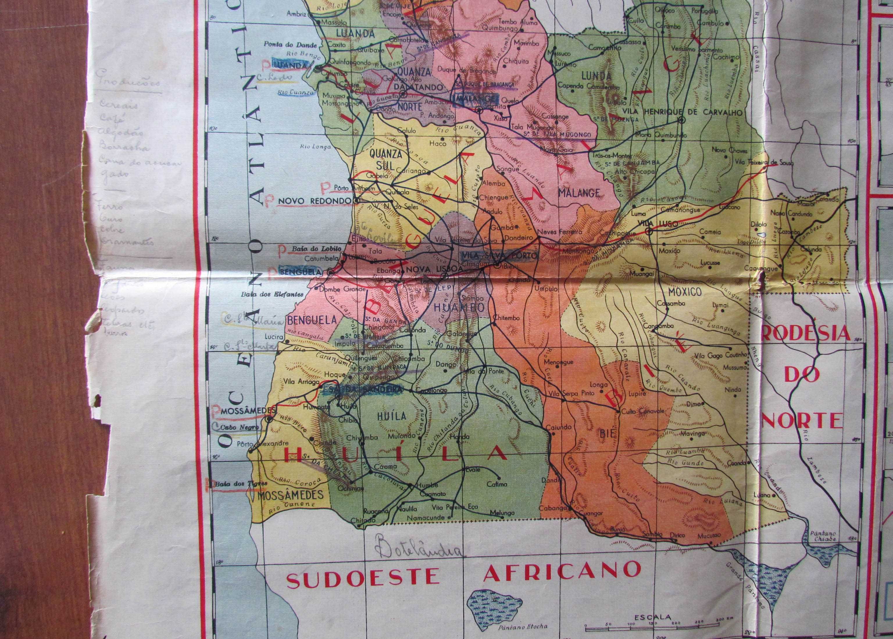 Mapa Carta Portugal Insular e Império Colonial Português