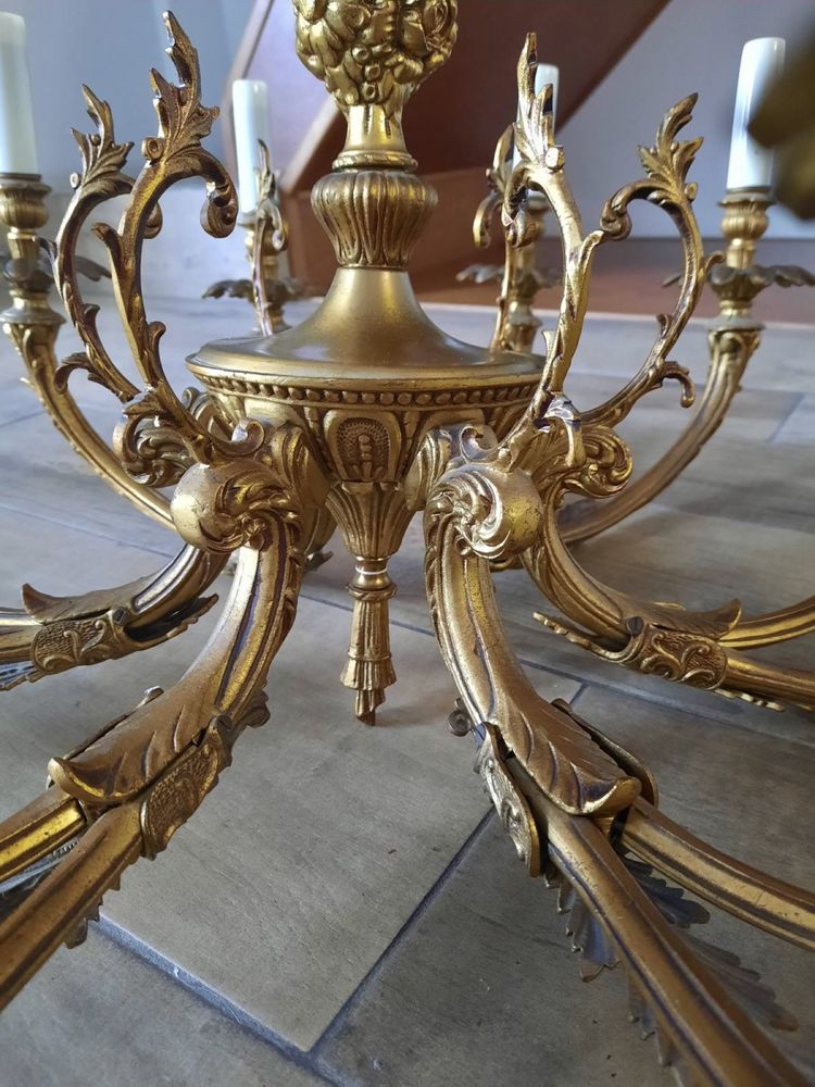 Люстра антикварная, бронза 15 кг, шедевр Версаля, Франция