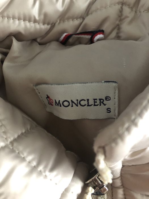 kurtka z suwakami Moncler beżowa rozmiar S vintage y2k puffer jacket