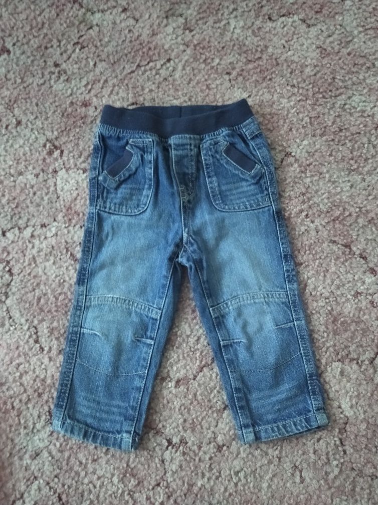 jeansowe spodnie wciągane z gumką w pasie