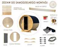 Sauna beczka ogrodowa do złożenia samodzielnego montażu WYSYŁKA 200 cm