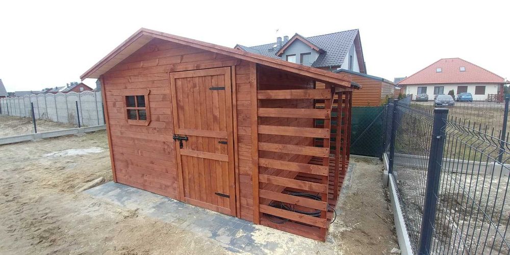 Domek ogrodowy, narzędziowy 3x3 z drewutnią 1m TRANSPORT CALY KRAJ