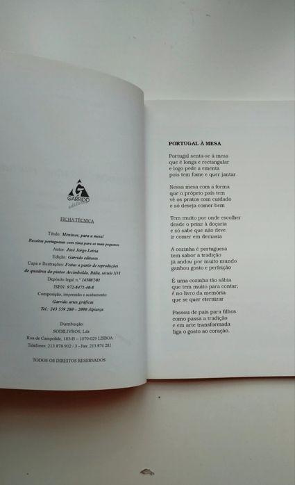 Livro: Receitas portuguesas com rima para os mais pequenos.