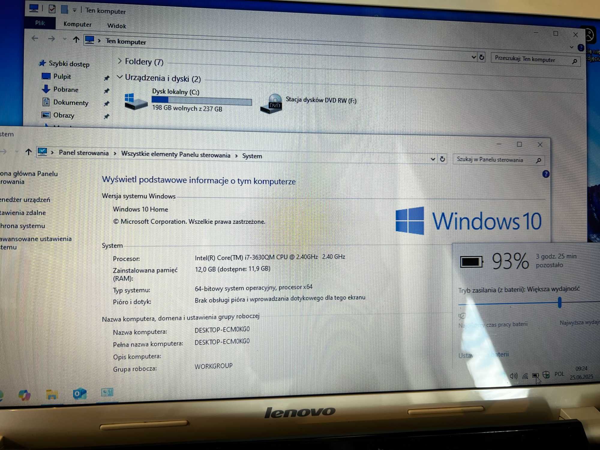 Lenovo IdeaPad Z580 15,6" i7 3630QM 8GB Ram SSD 256GB Nvidia GT 630M