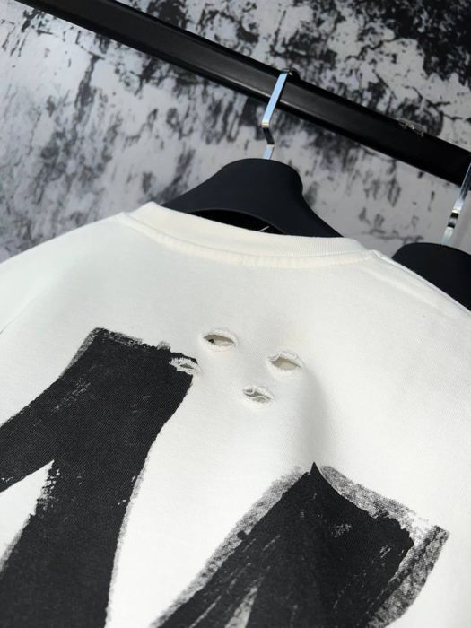 Amiri мужской брендовый свитшот кофта батник реглан оригинал рванный