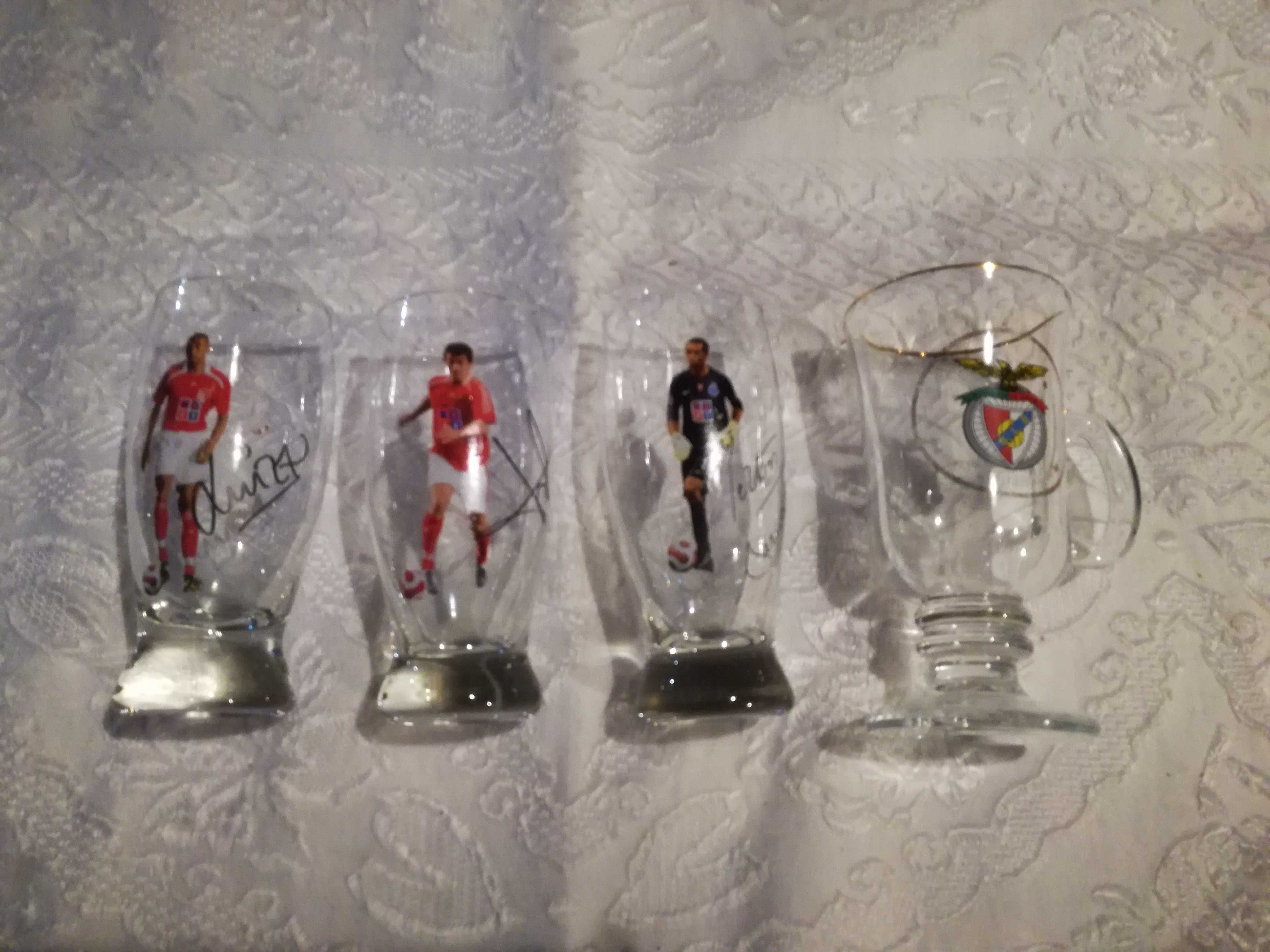 Copos de vidro jogadores do Benfica todos