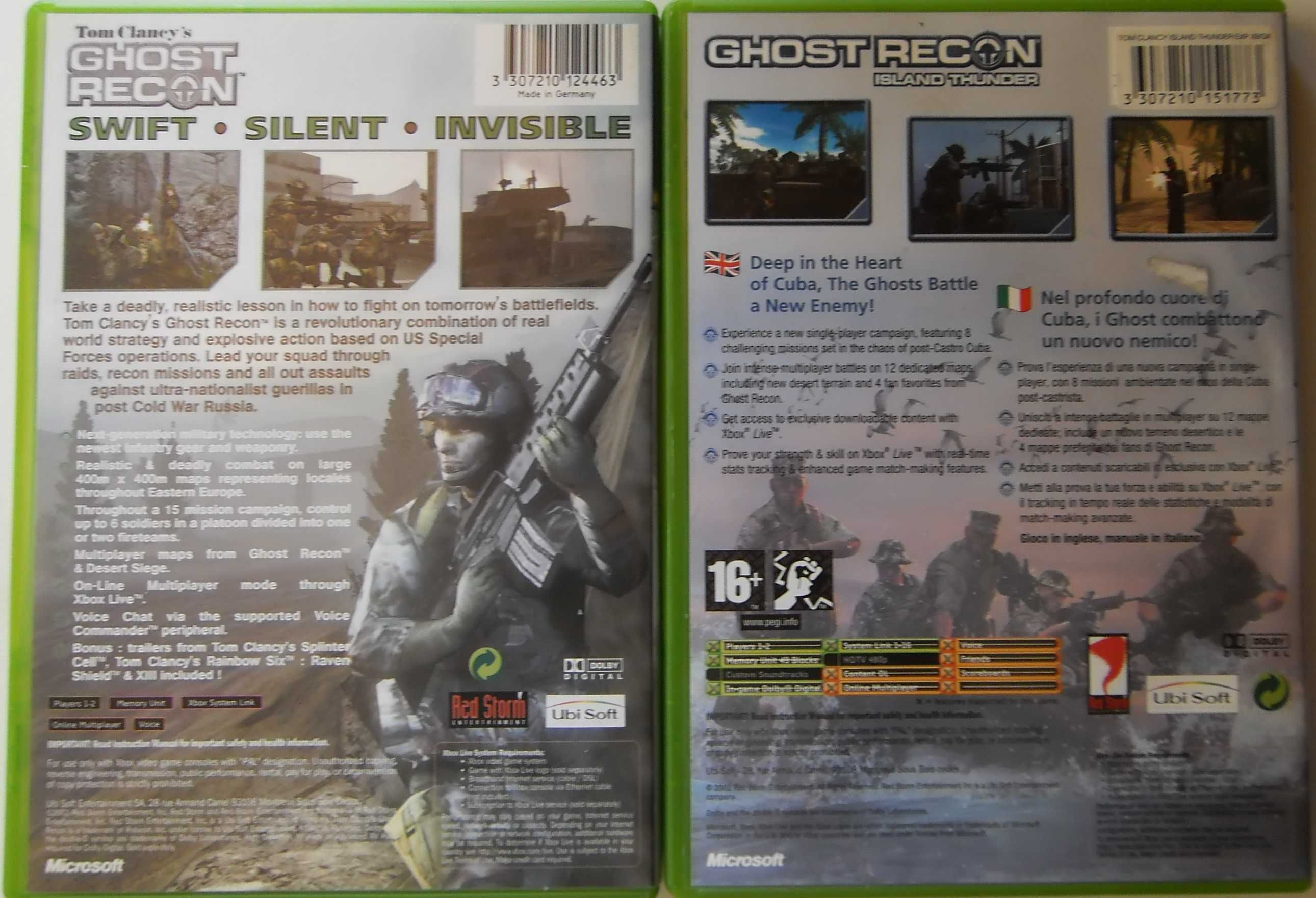 2 VIDEO JOGOS COMPLETOS "Tom Clancy's Ghost Recon" / Xbox PAL