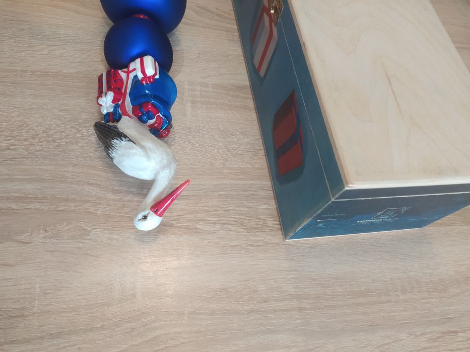 Bocian komozja family bombka czubek na choinke  mostowski