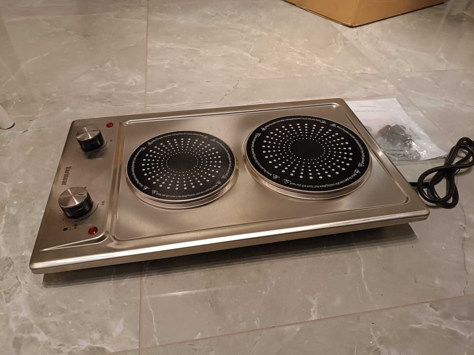 Elektryczna Płyta Ceramiczna Karinear 2 Płyty Grzewcze 2600 W Pokrętła