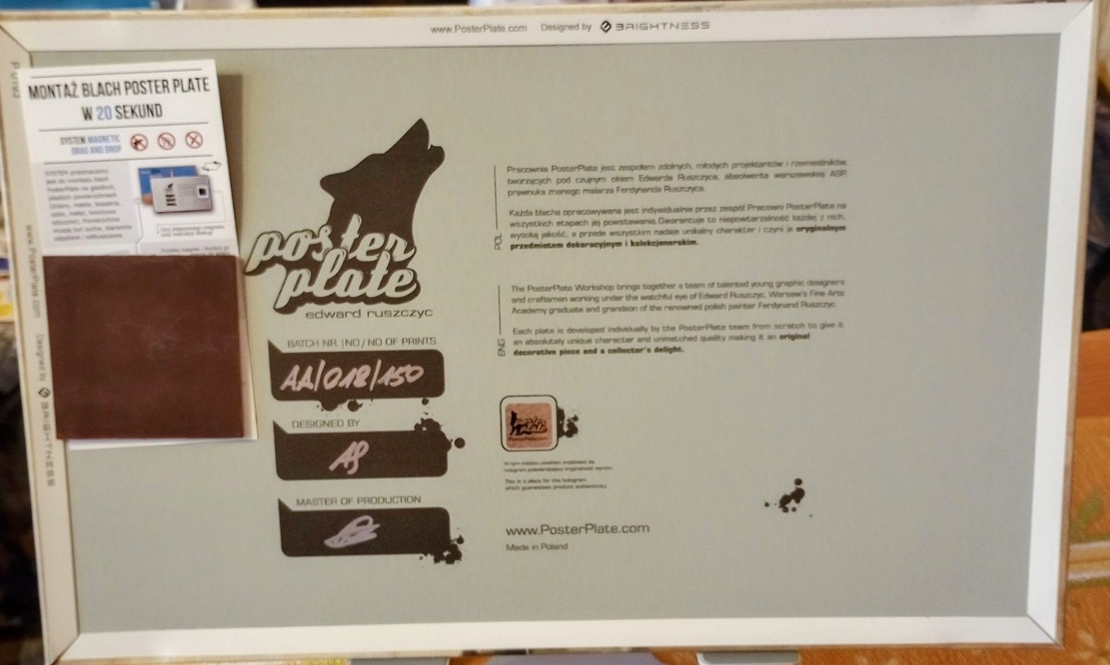 Plakat na blasze Parowóz PD5 Edward Ruszczyc orginalny z hologramem