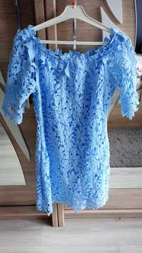 Błękitna koronkowa sukienka M/L May