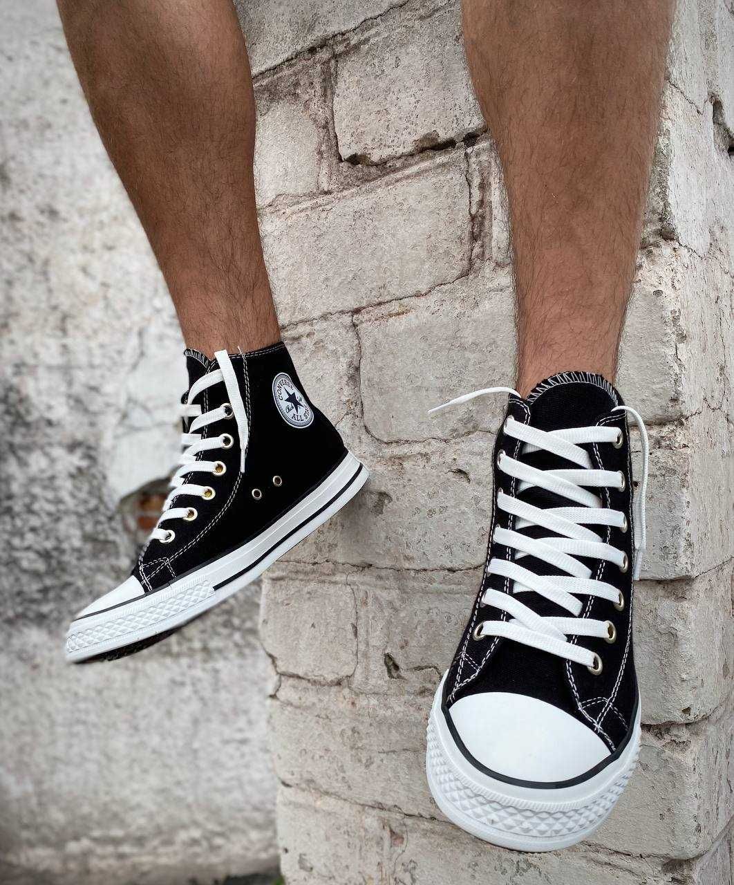 Converse All Star Кеди чоловічі та жіночі конверси чорні високі 36-44