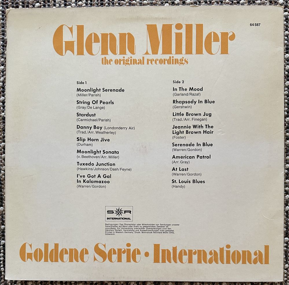 Winyl 12” Glenn Miller, składanka 16 utworów VG-
