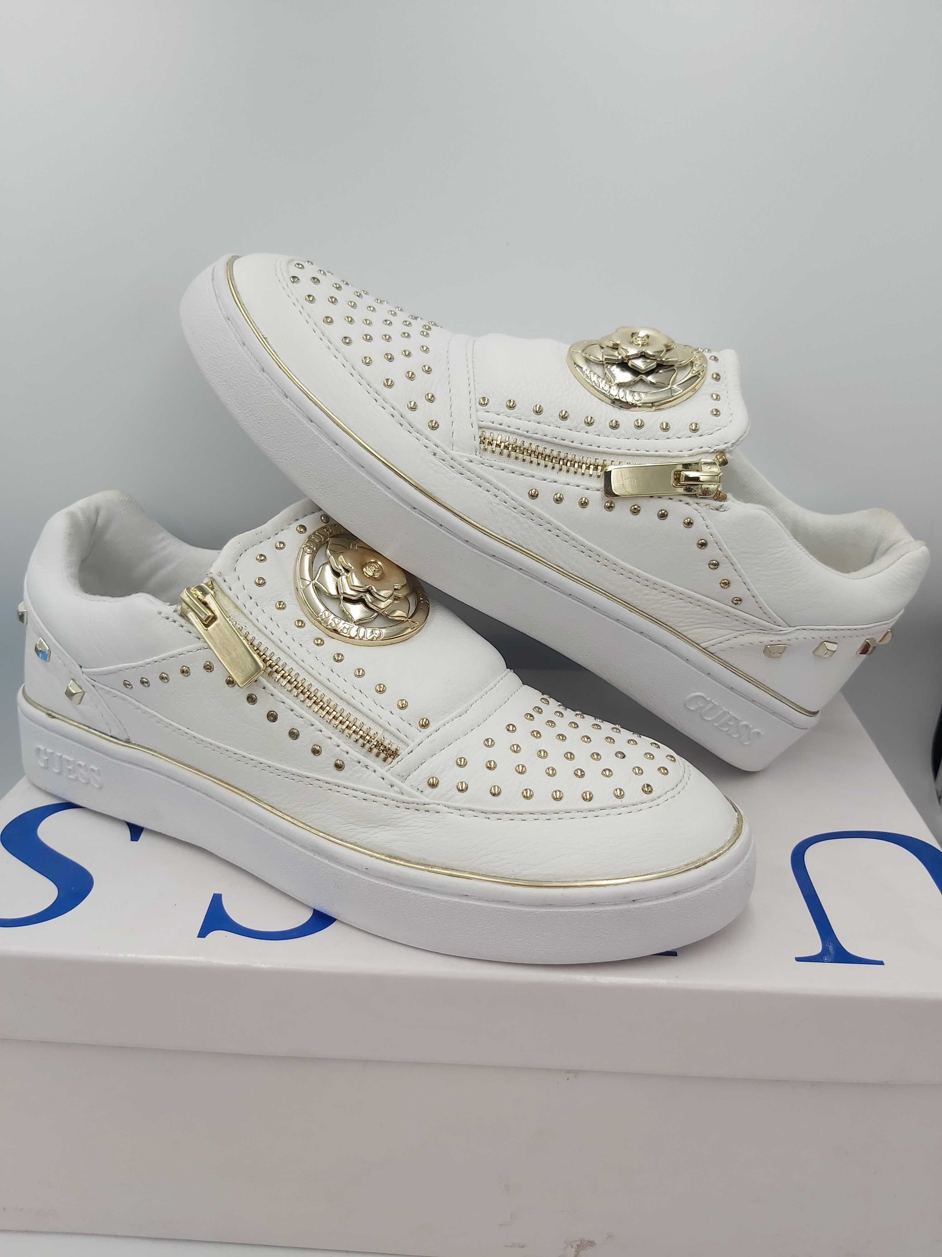 NOWE sneakersy GUESS  złote białe  rozmiar 38