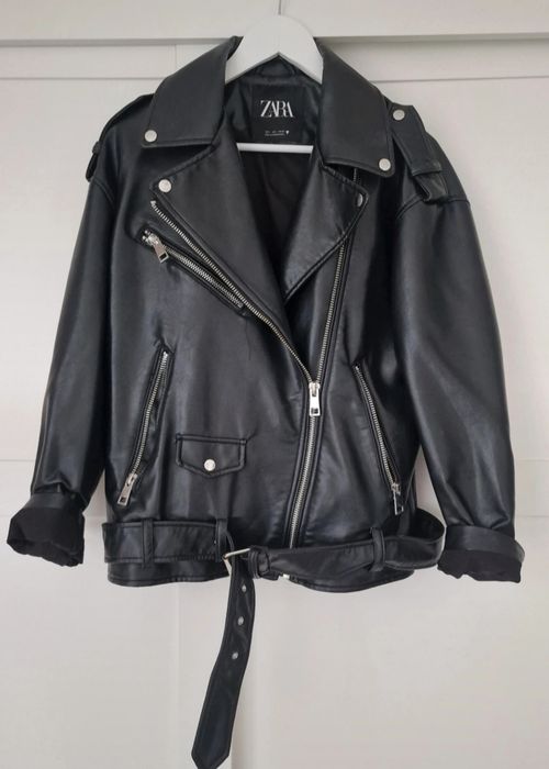 Czarna kurtka ramoneska, motocyklowa, oversize zara rozm. S