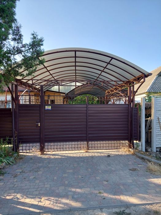 Навес. Навес из поликарбоната, профнастила.Для участка,сада и т.д.