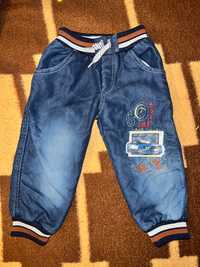 Spodnie ocieplane jeans r.74-80