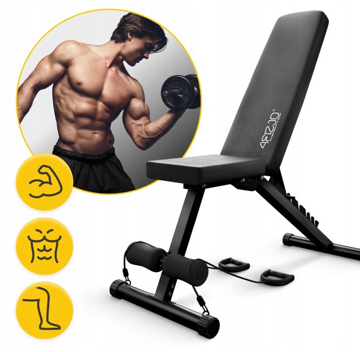 Ławka Ławeczka Treningowa do Ćwiczeń Regulowana Składana Prosta Skośna