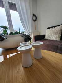 Świeczniki  ceramiczne, komplet 3 szt. NOWE