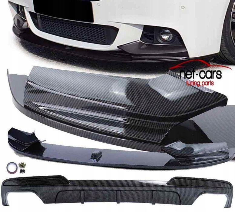 Dyfuzor + Spoiler dokadk przód BMW 5 F10 F11 M Pakiet Carbon 00-00