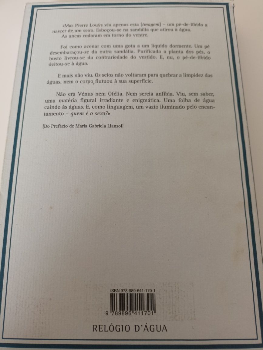 "O Sexo de ler"de Pierre Louys (portes incluídos)