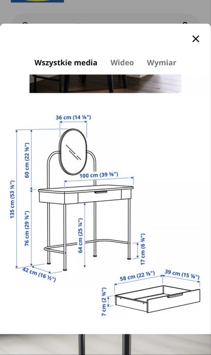 Toaletka GRÅFJÄLLET ikea