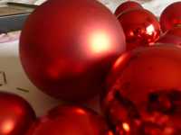 bolas e fitas decoração natal